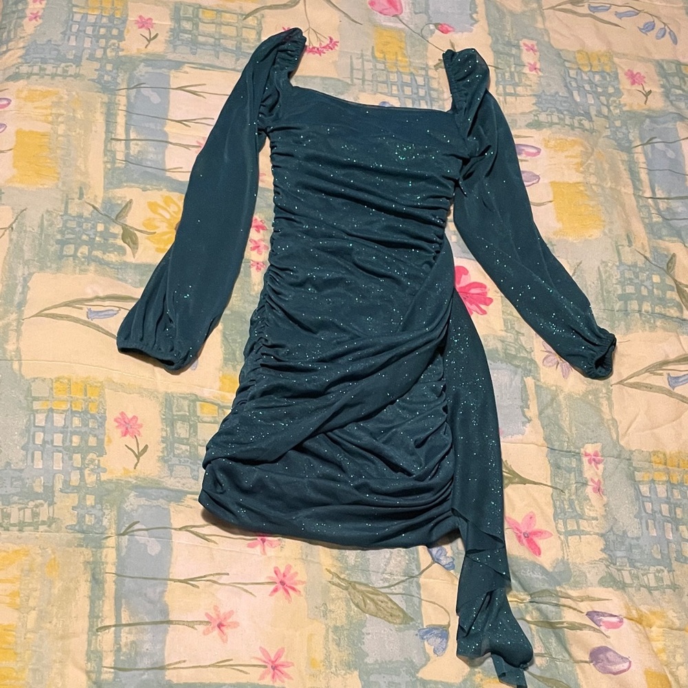 Jump Green Sparkling Long Sleeve Dress